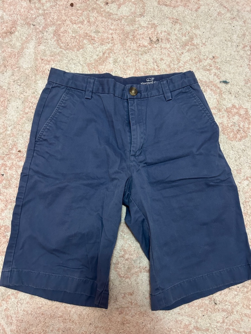 Vineyard Vines Youth Navy Flat-Front Cotton Shorts